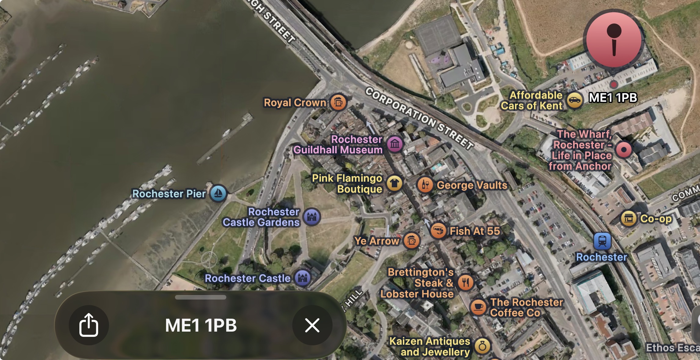 Map showing location of Castleview Golf Studio in Rochester