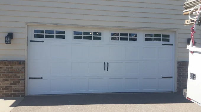White carriage house style garage door