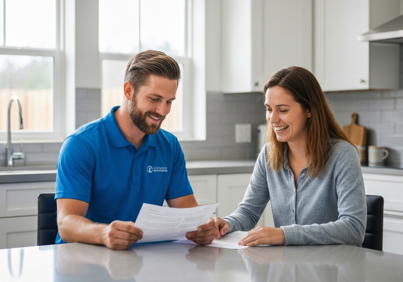 Contractor reviewing financing options with homeowner