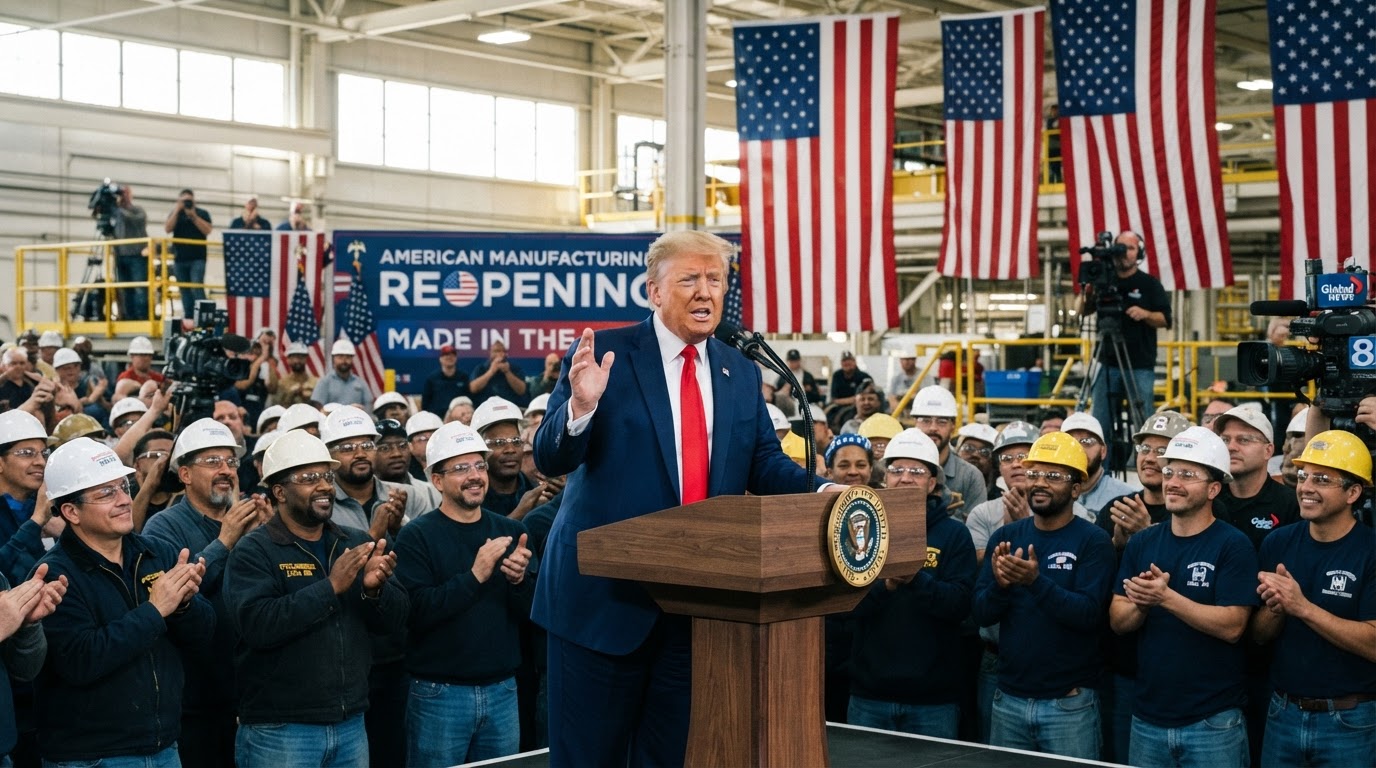 President Trump at manufacturing plant reopening