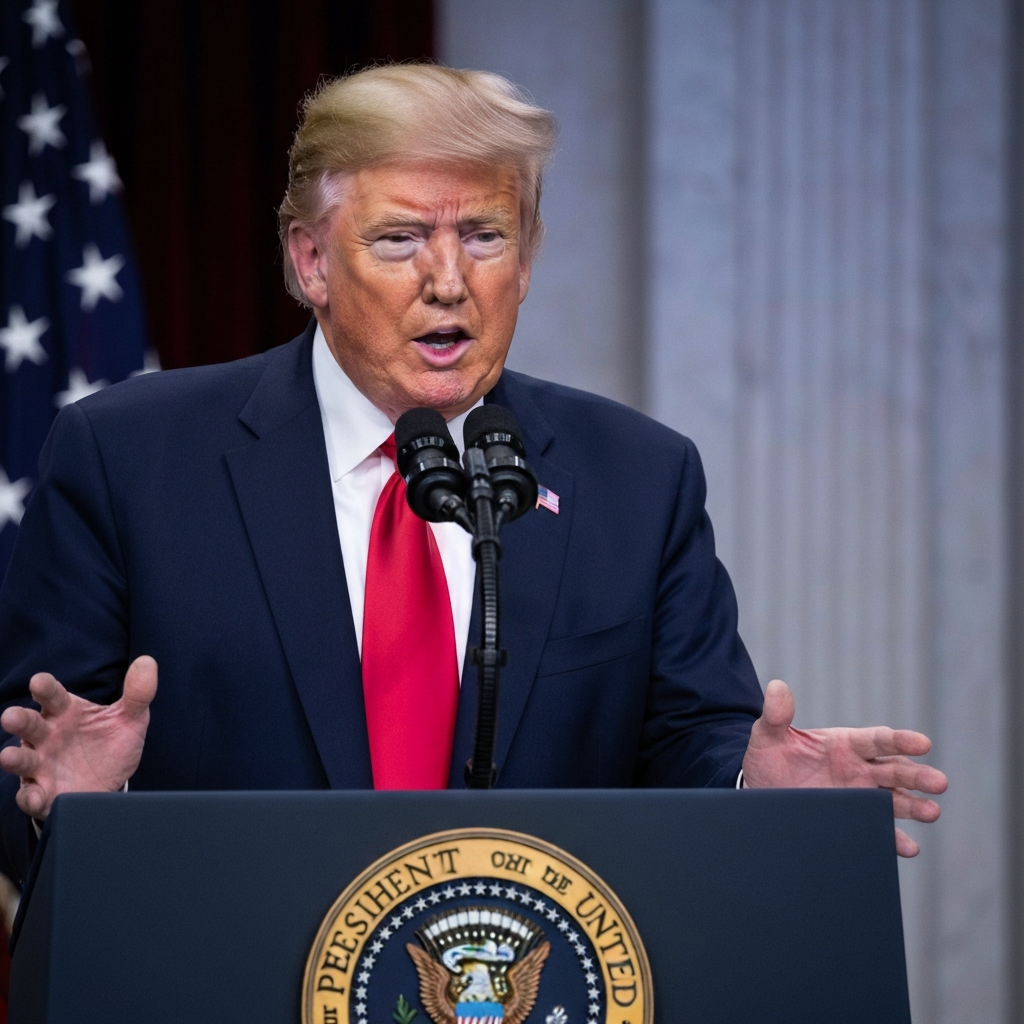 President Donald J Trump giving speech