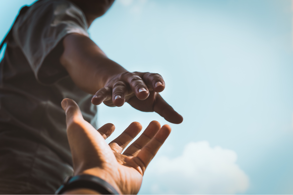 Reaching hands
