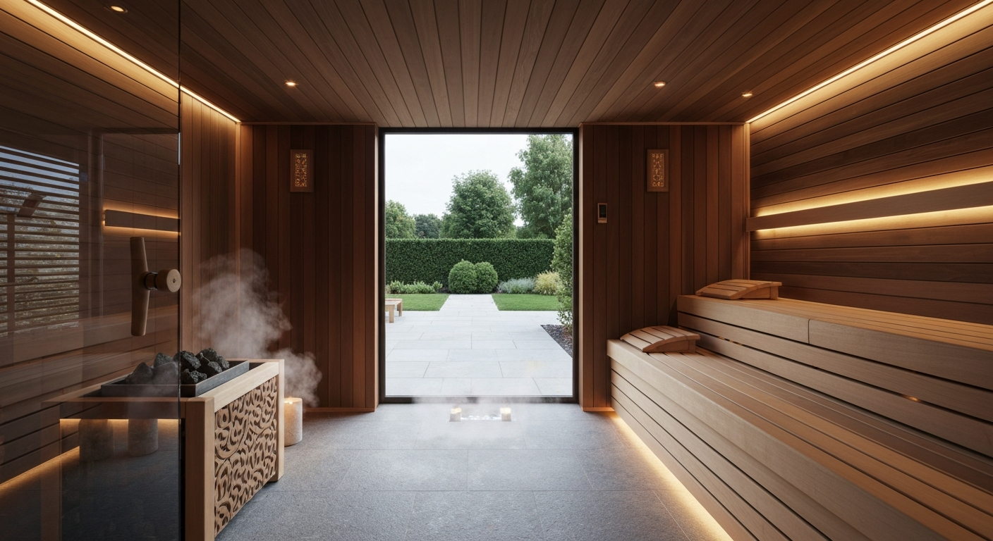 Completed bespoke sauna, steam room and spa project by Poolcourt