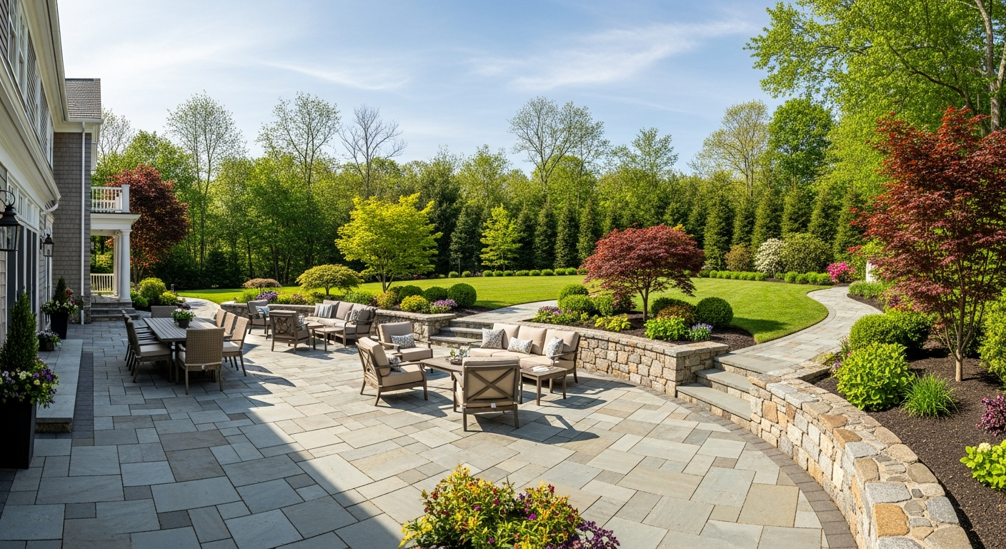 Beautiful hardscaping and landscaping by DiVerdi Property Solutions