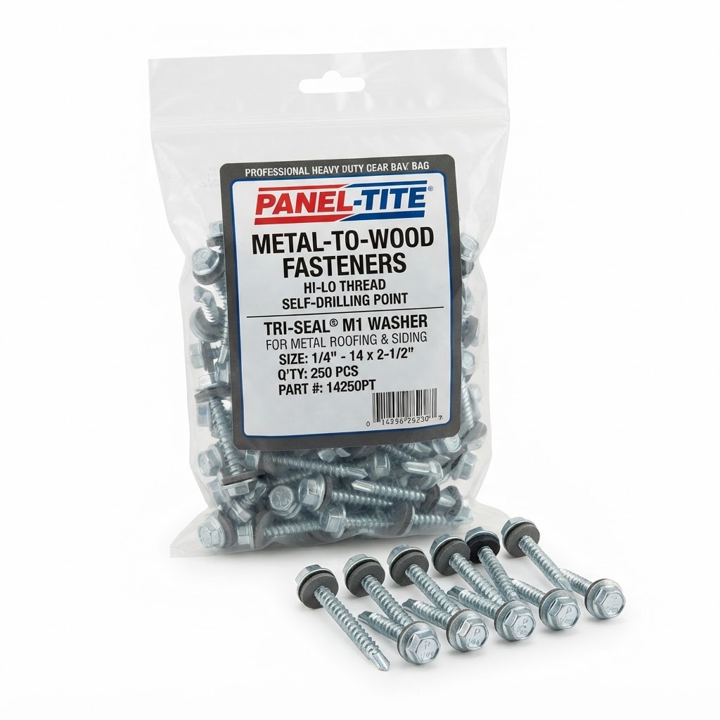 Panel-Tite Metal-to-Wood Fasteners (#10-14 x 1-1/2" Hi-Lo Type 17, Tri-Seal M1)