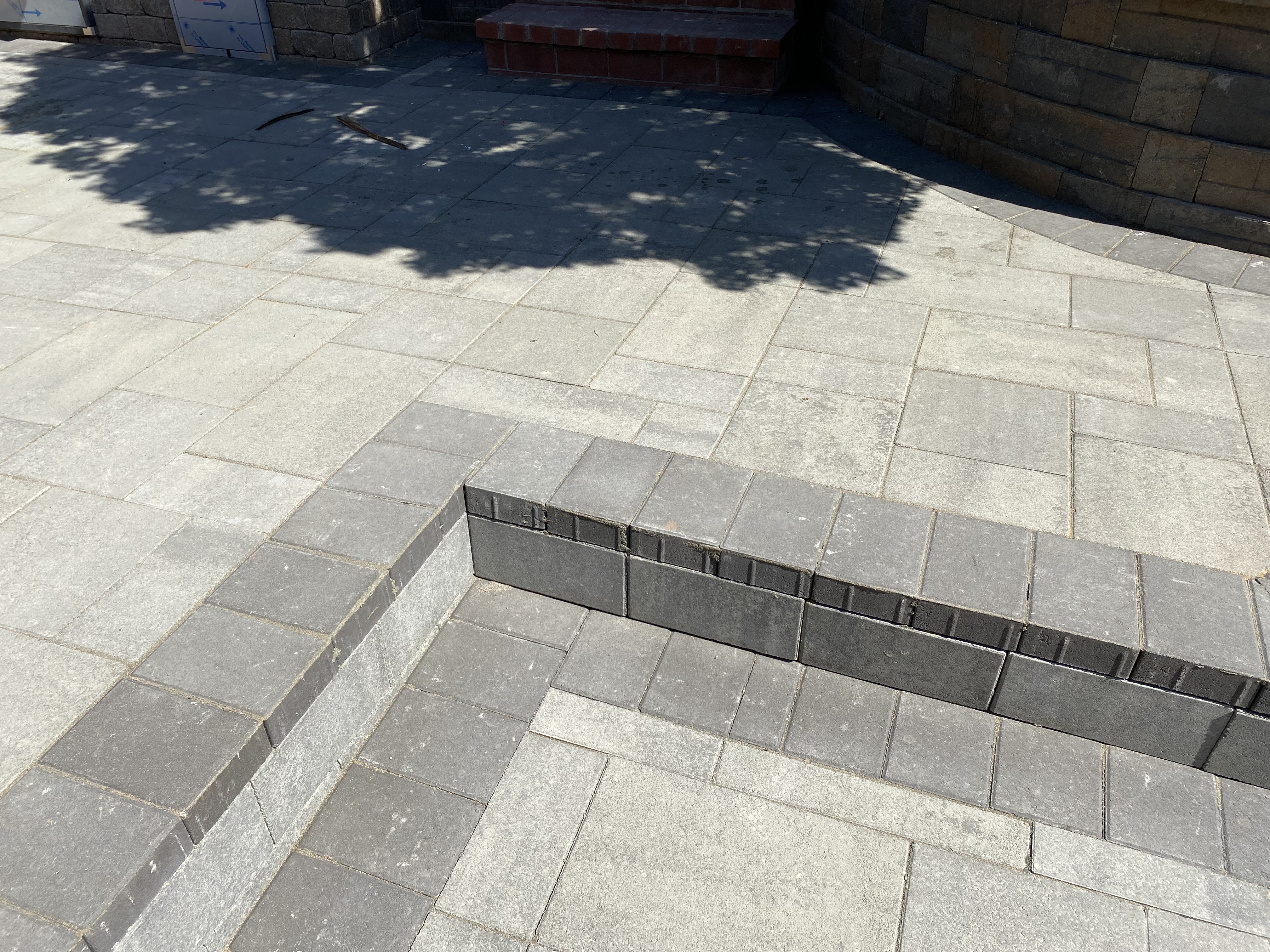 Pavers - Grey Paver Patio with Bench in Oakland / East Bay
