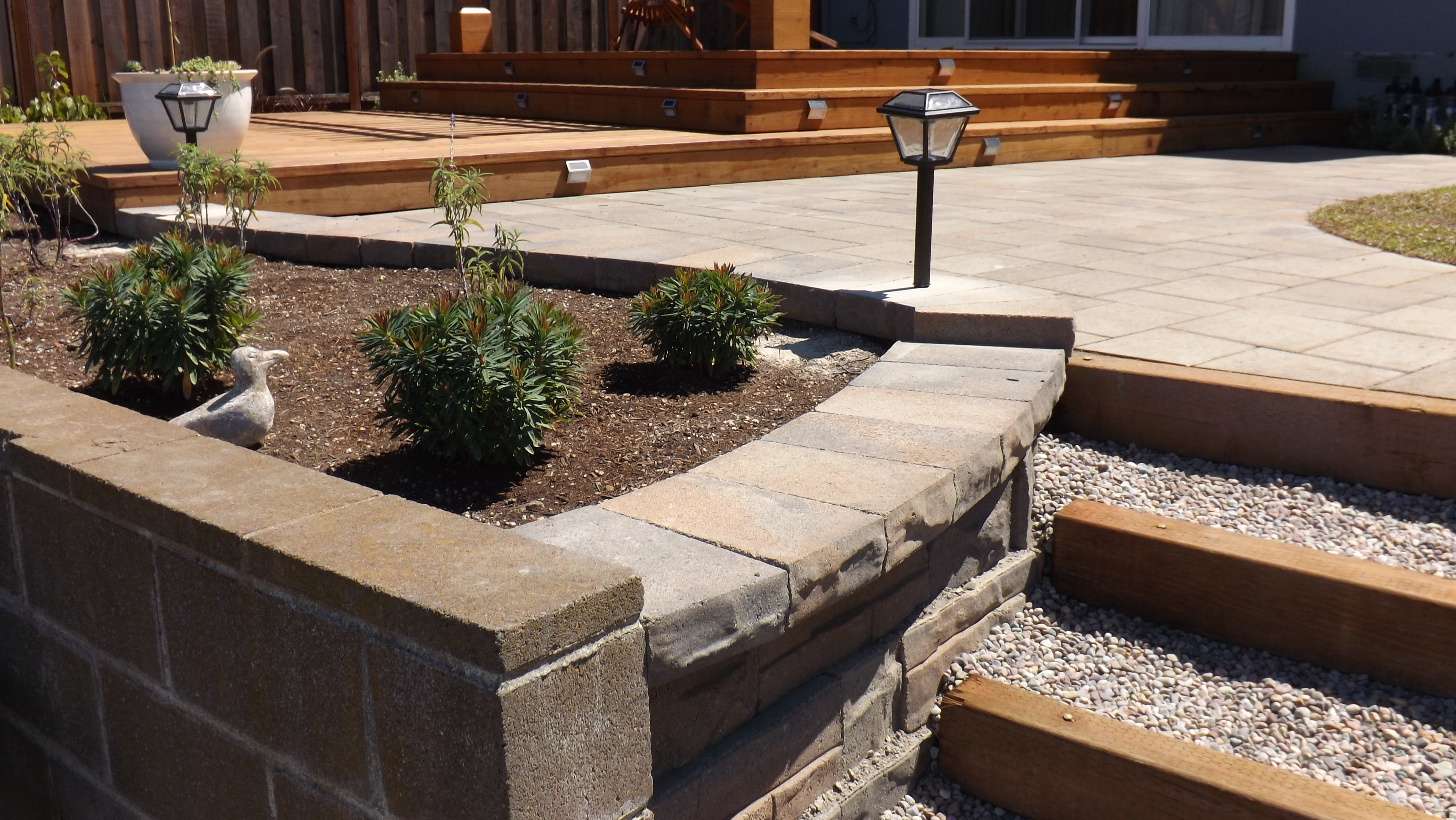 Terraced retaining wall in Oakland / East Bay