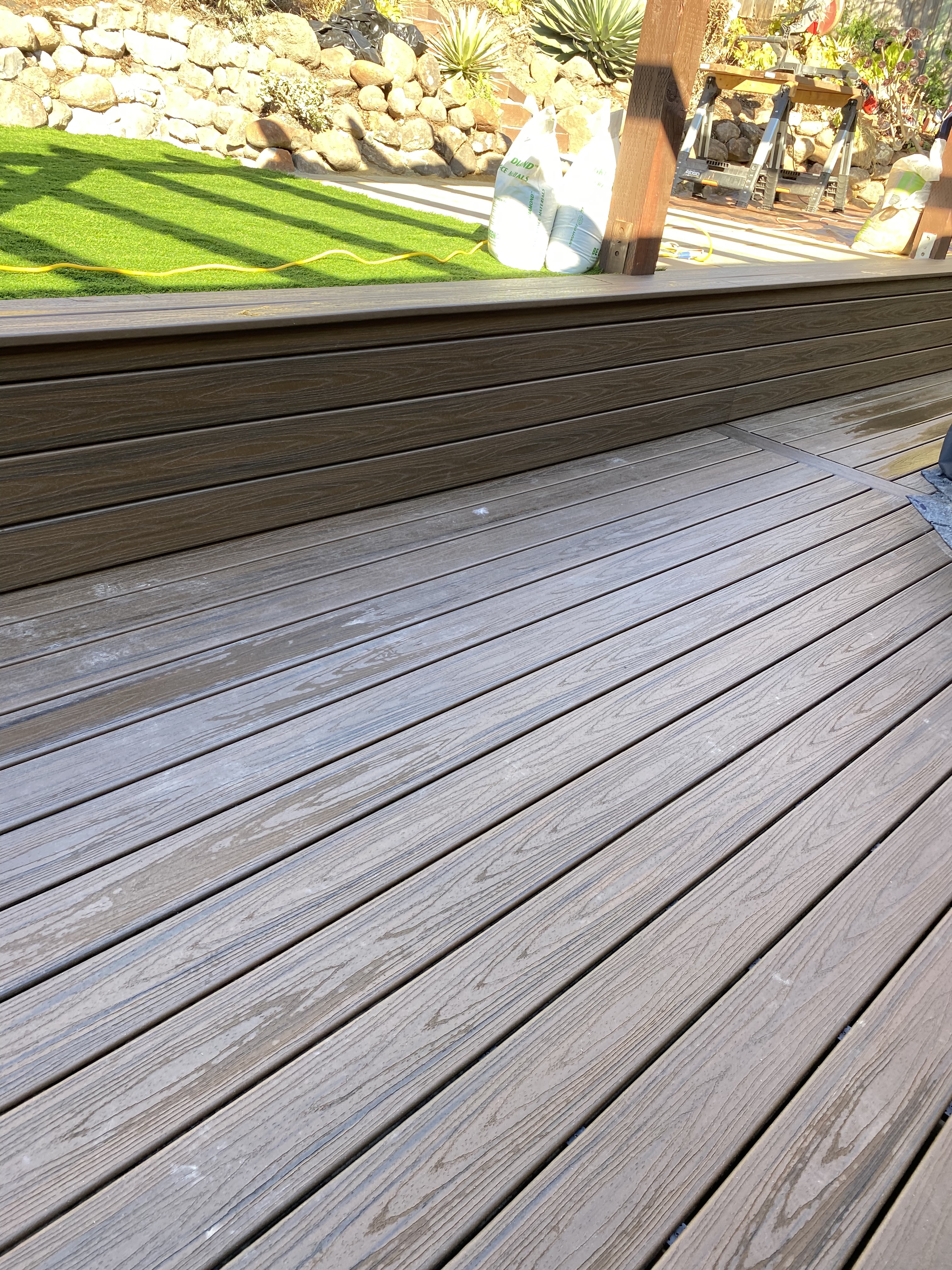 Wood deck with new lawn in Oakland / East Bay
