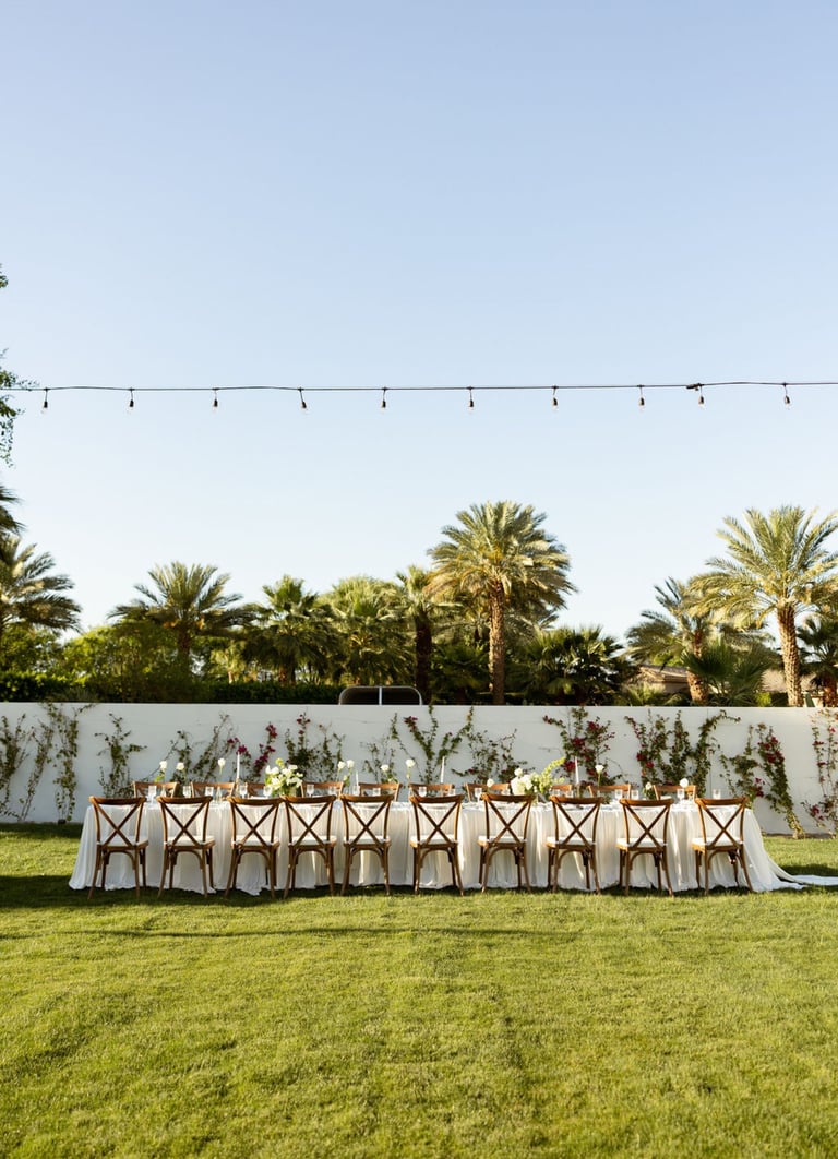 Elegant floral and lounge setup at a celebration