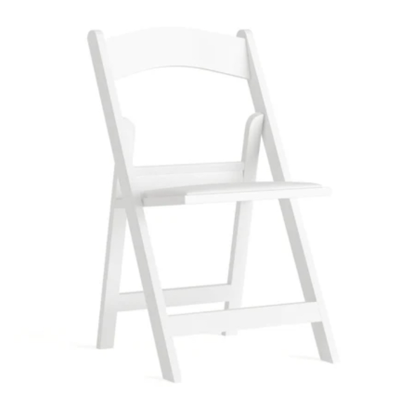 White Padded Folding Chair