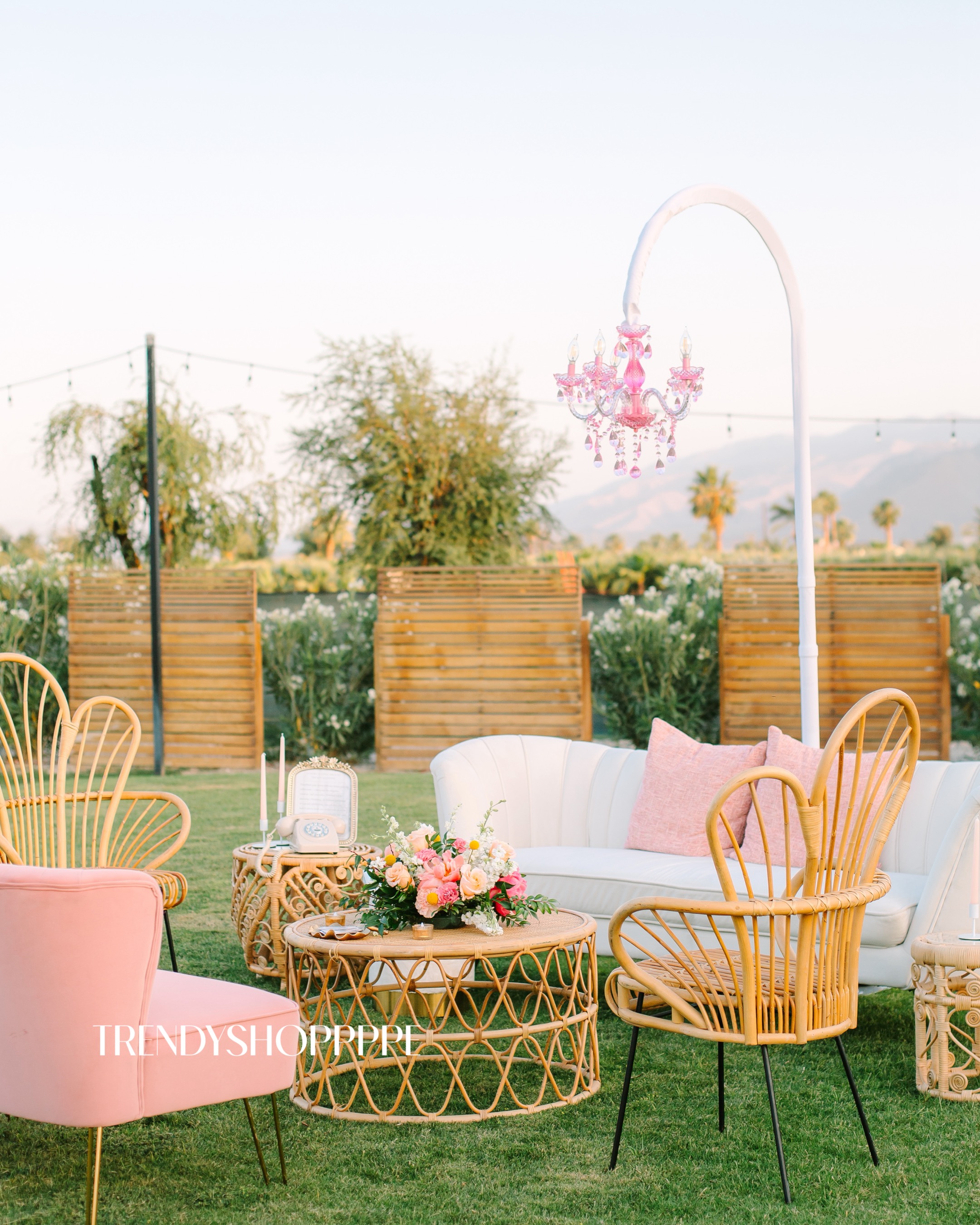 Decorated celebration with statement rental pieces