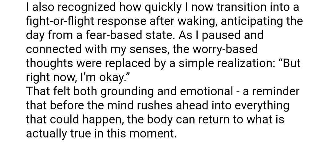 Testimonial on returning to what is actually true in this moment