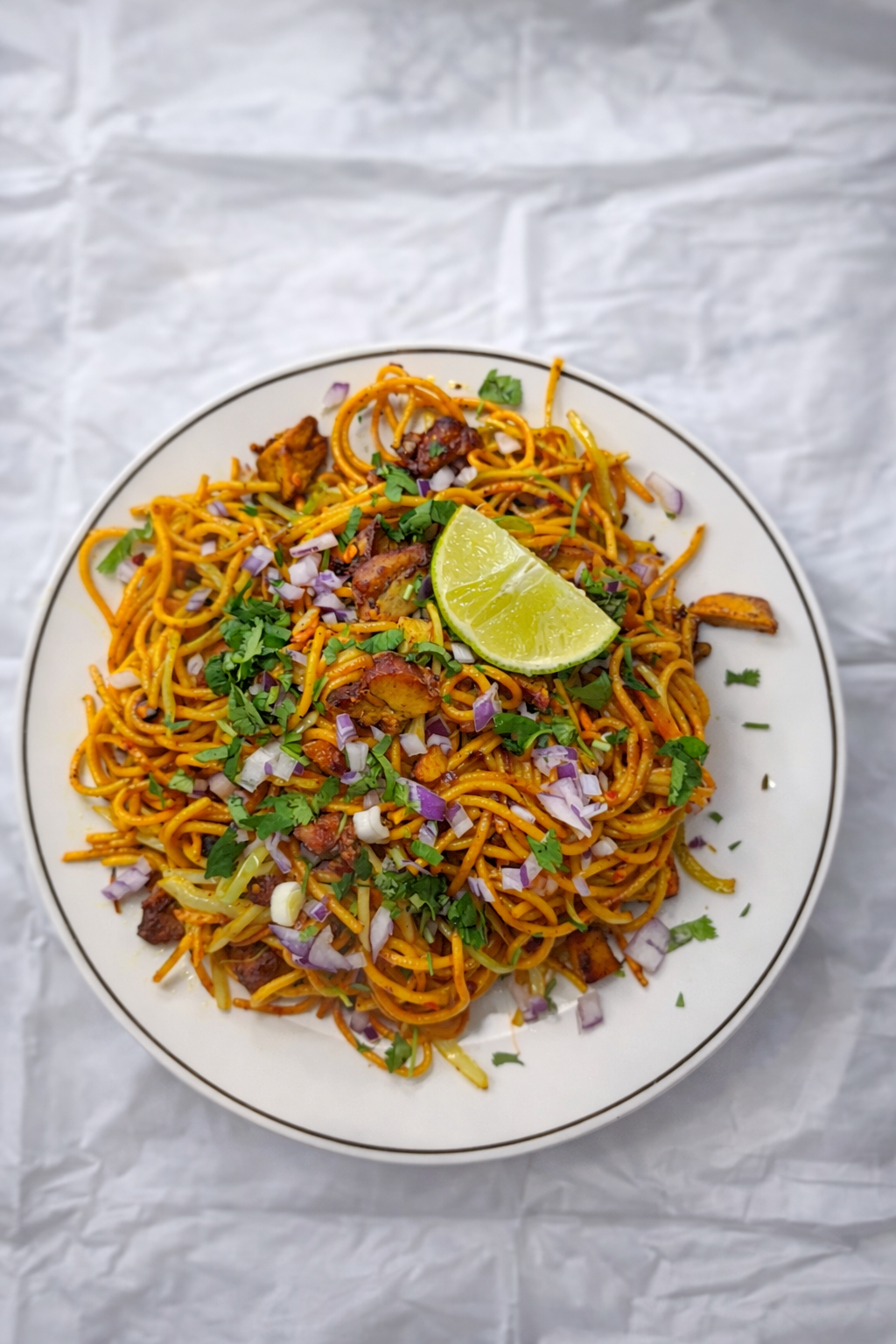 Nepali-style stir-fried chowmein at P.K. Curry House Food Truck in Youngstown, Ohio