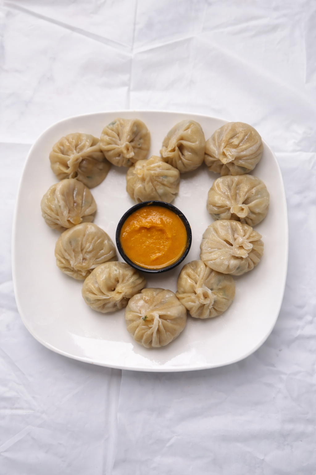 Handmade steamed Nepali momos at P.K. Curry House Food Truck in Youngstown, Ohio