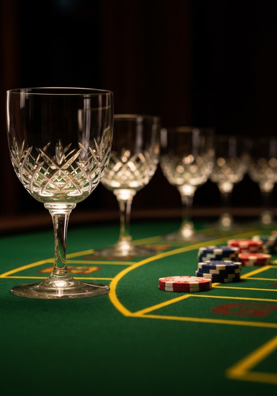 Baccarat table during active play