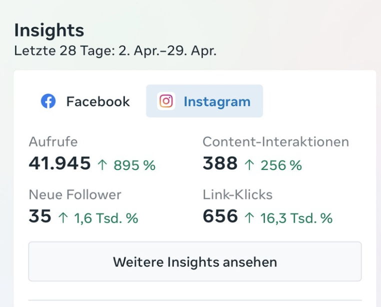 Facebook und Instagram Insights