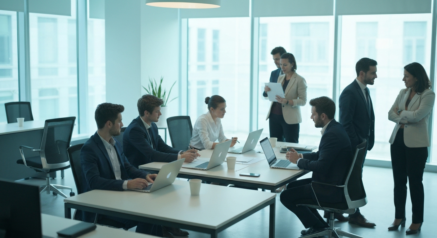The Opterapro team collaborating in the office