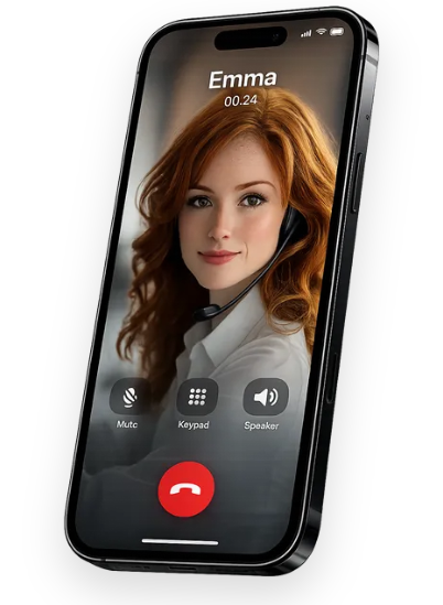 24/7 Smart Phone Agent - Opterapro Emma AI agent on smartphone