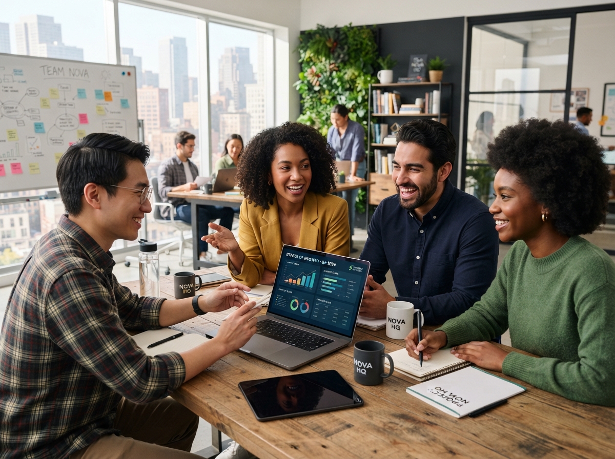Multicultural group of professionals and business owners collaborating