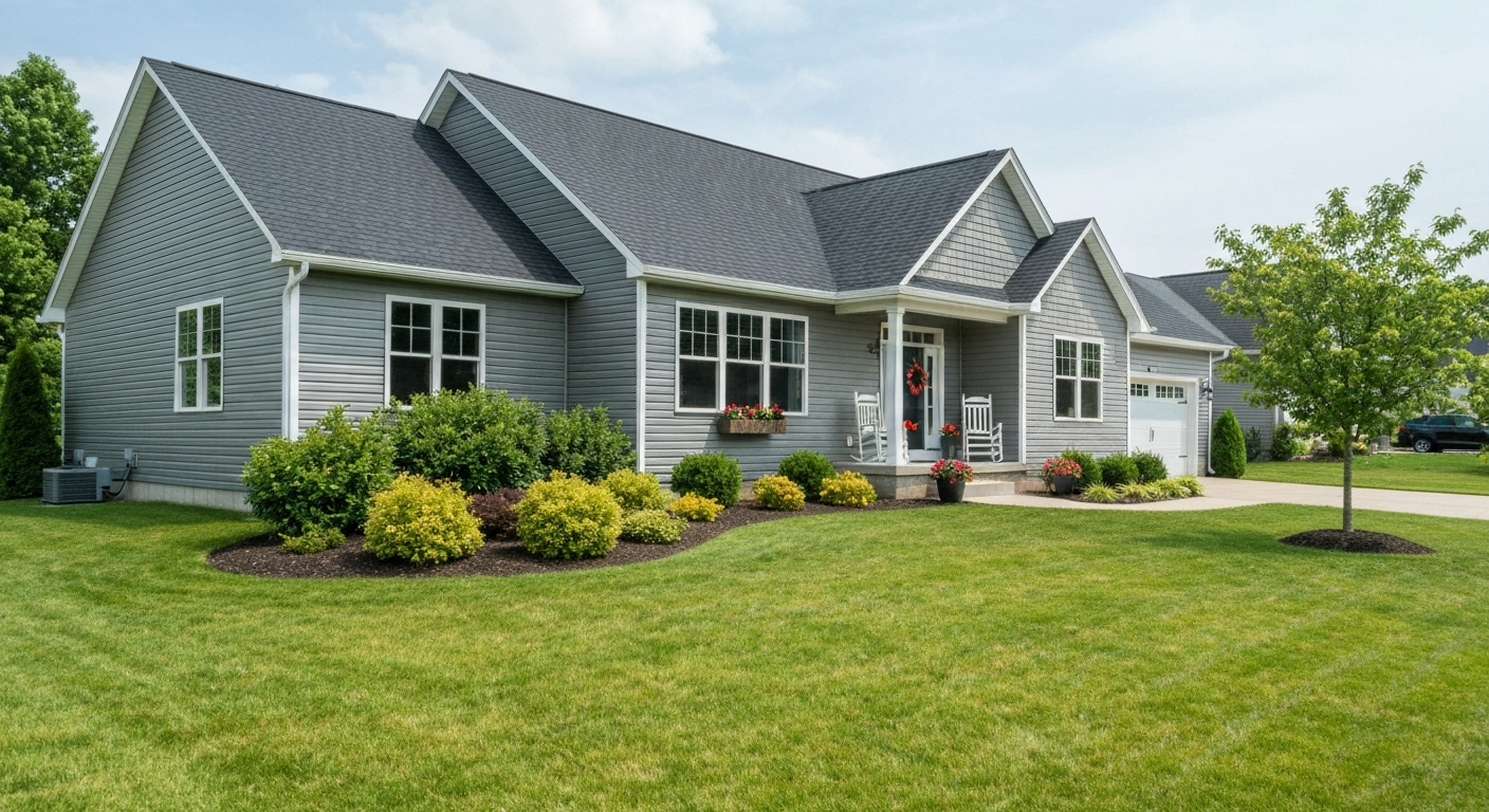 Beautiful home exterior with new siding and roof