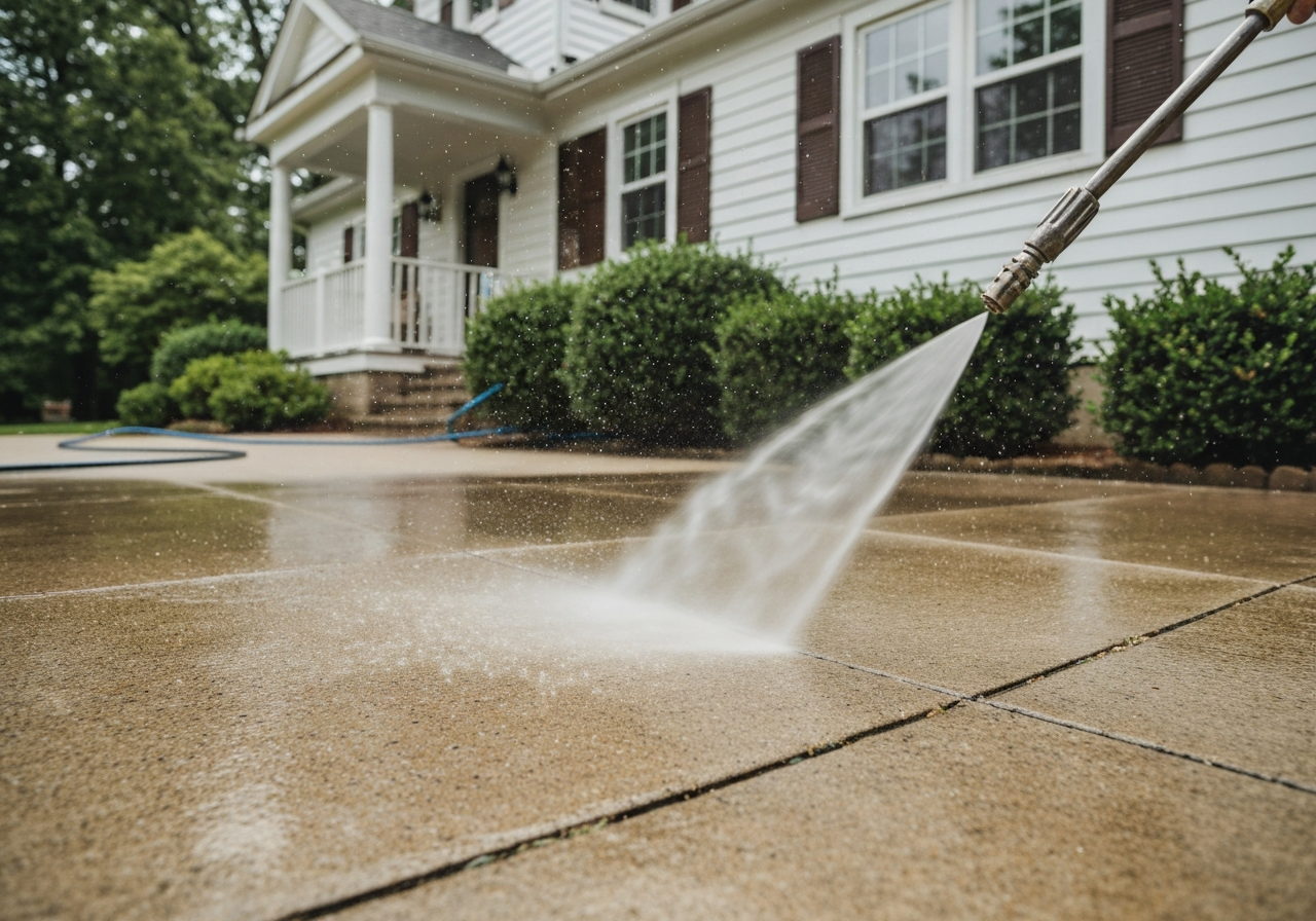 Pressure Washing service in action