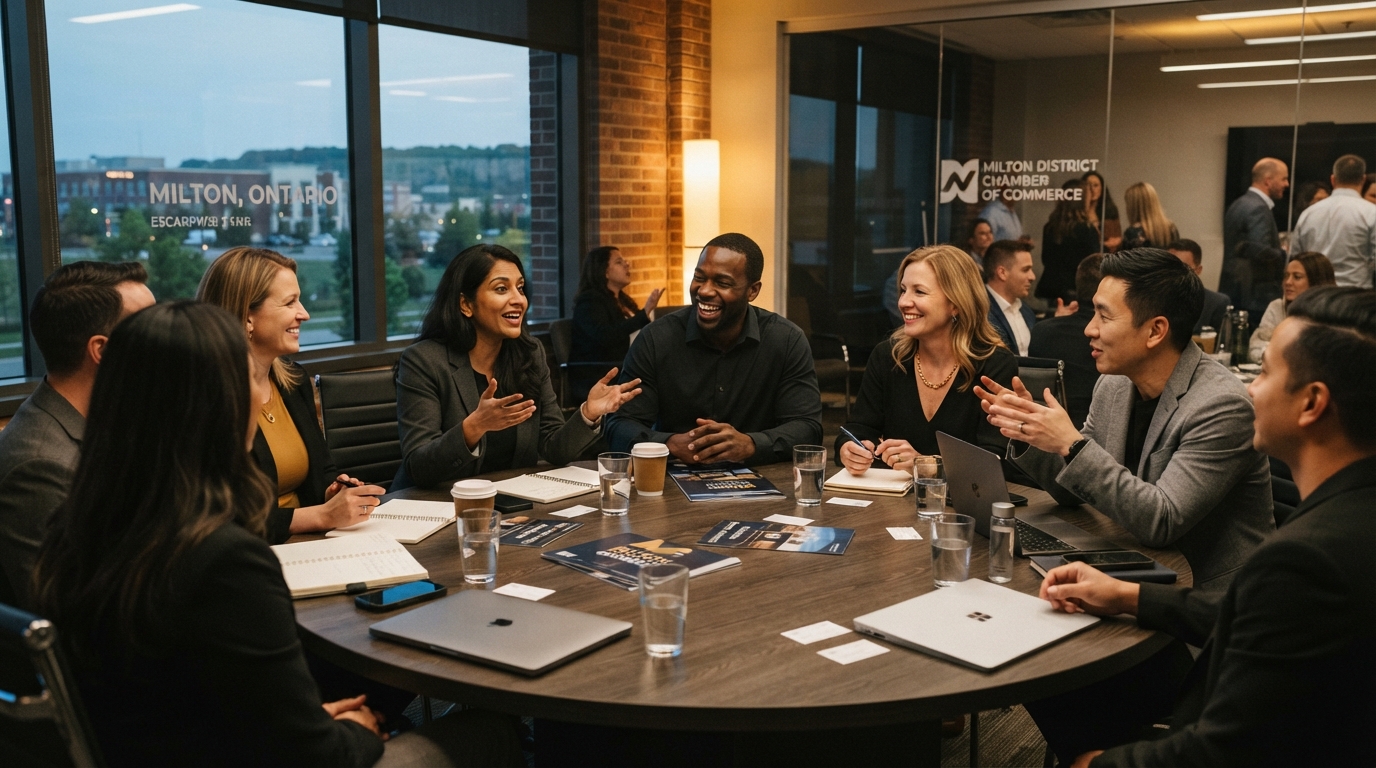 Business owners in a round table meeting