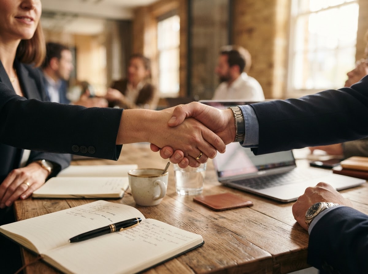 Business professionals collaborating