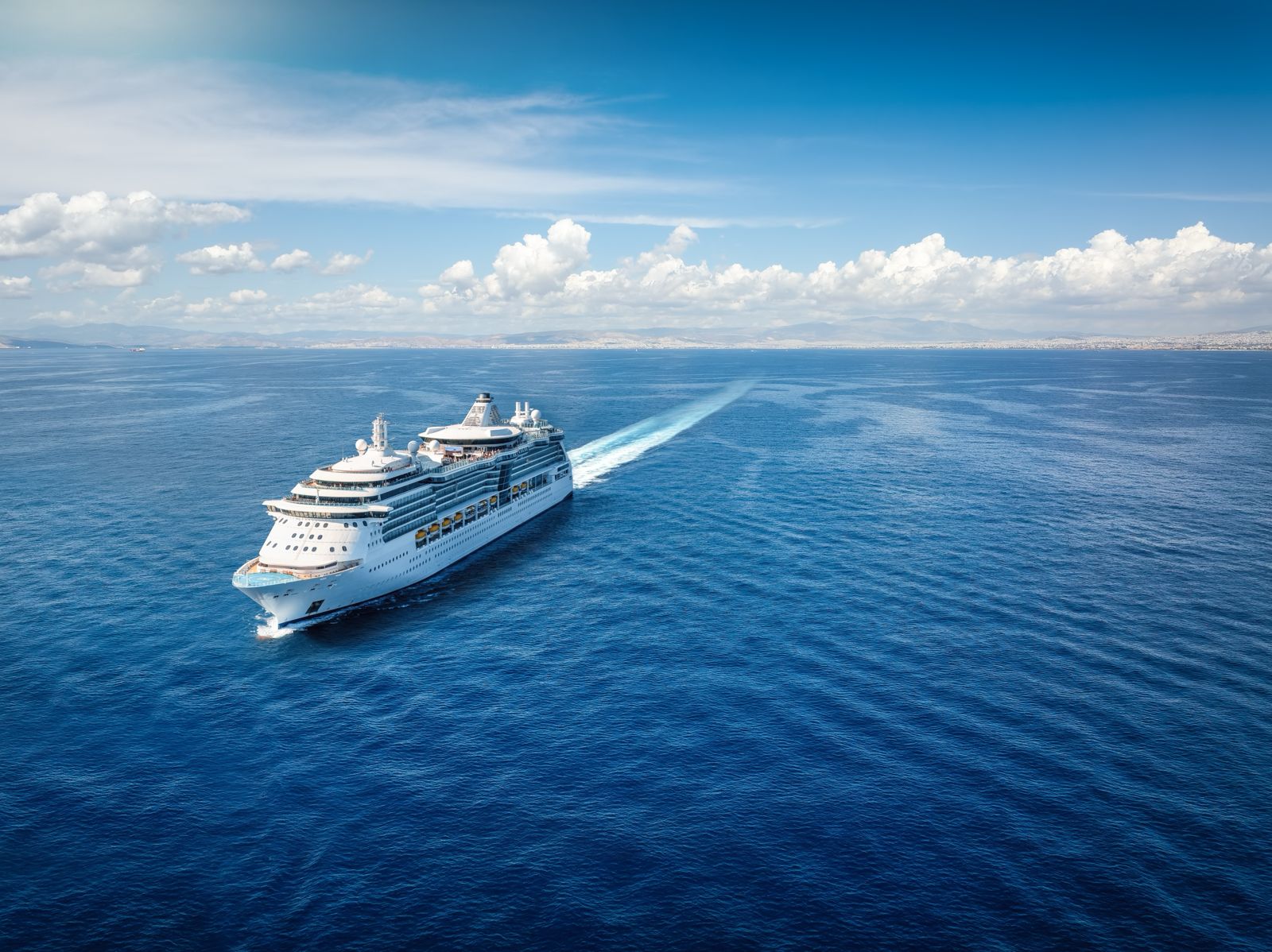 Luxury cruise ship at sea