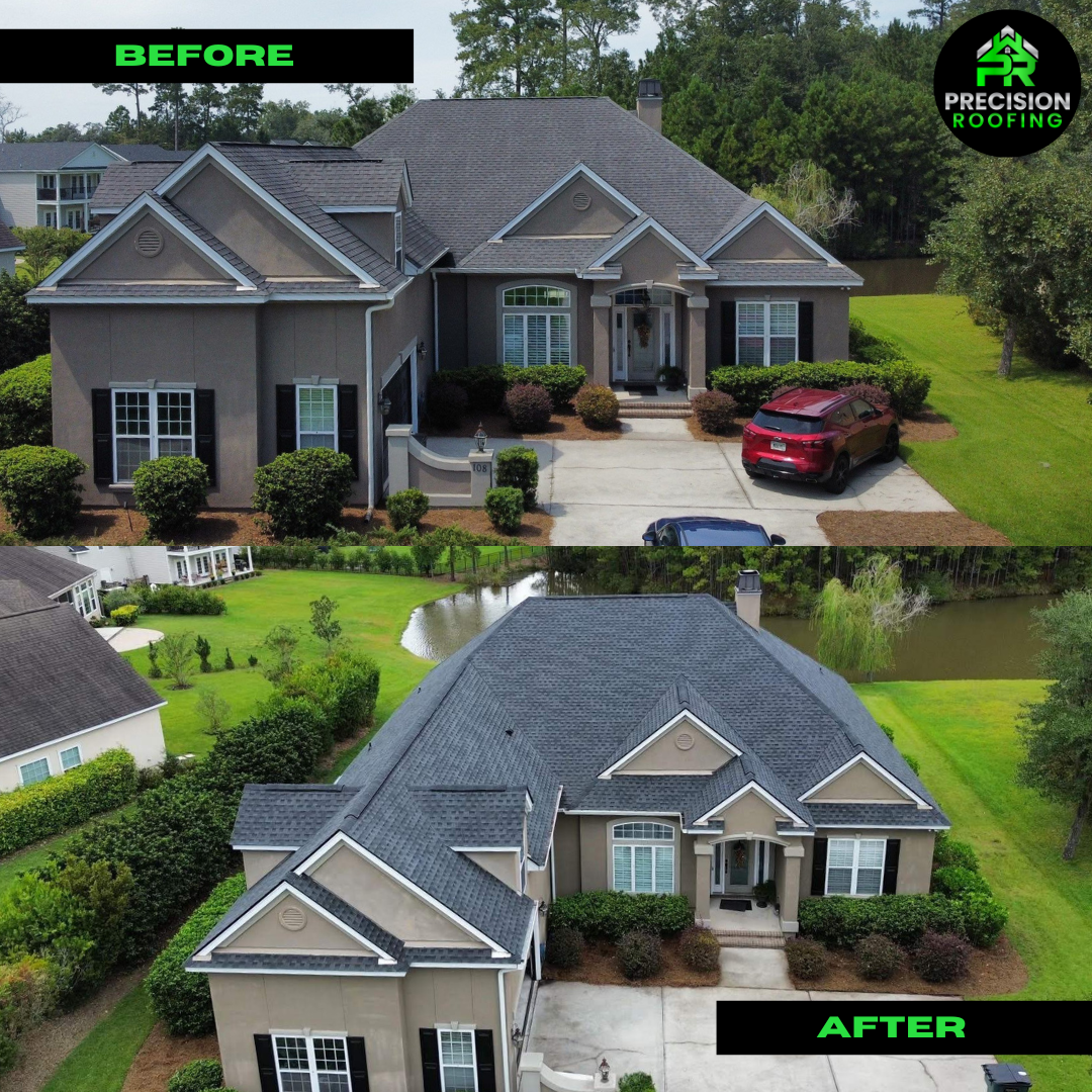 Architectural shingle roof installation in Savannah, GA by Precision Roofing — residential roofing contractor