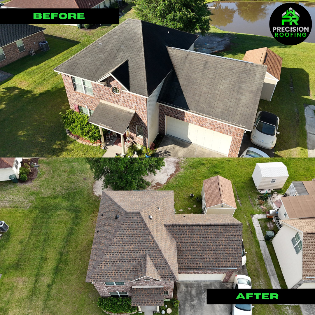 Storm damage roof repair and replacement in Richmond Hill, GA by Precision Roofing — storm damage roofing contractor