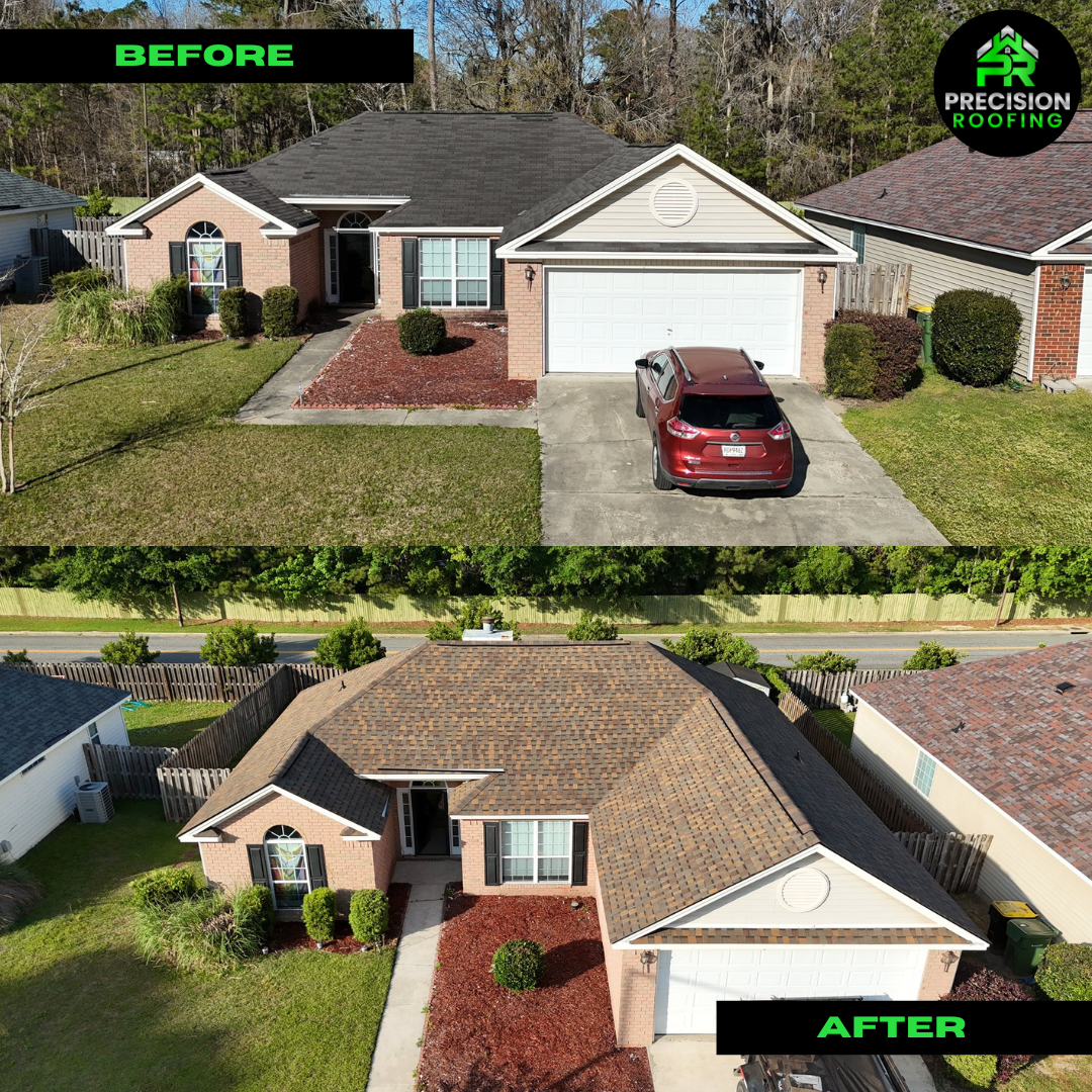 Roof replacement completed in Pooler, GA by Precision Roofing — best roofing company in Savannah