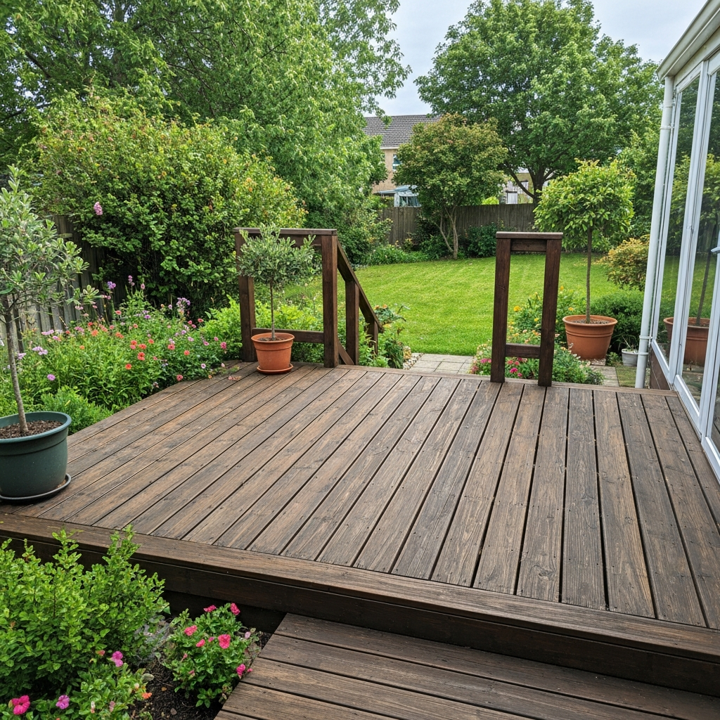 Custom wood and composite deck construction