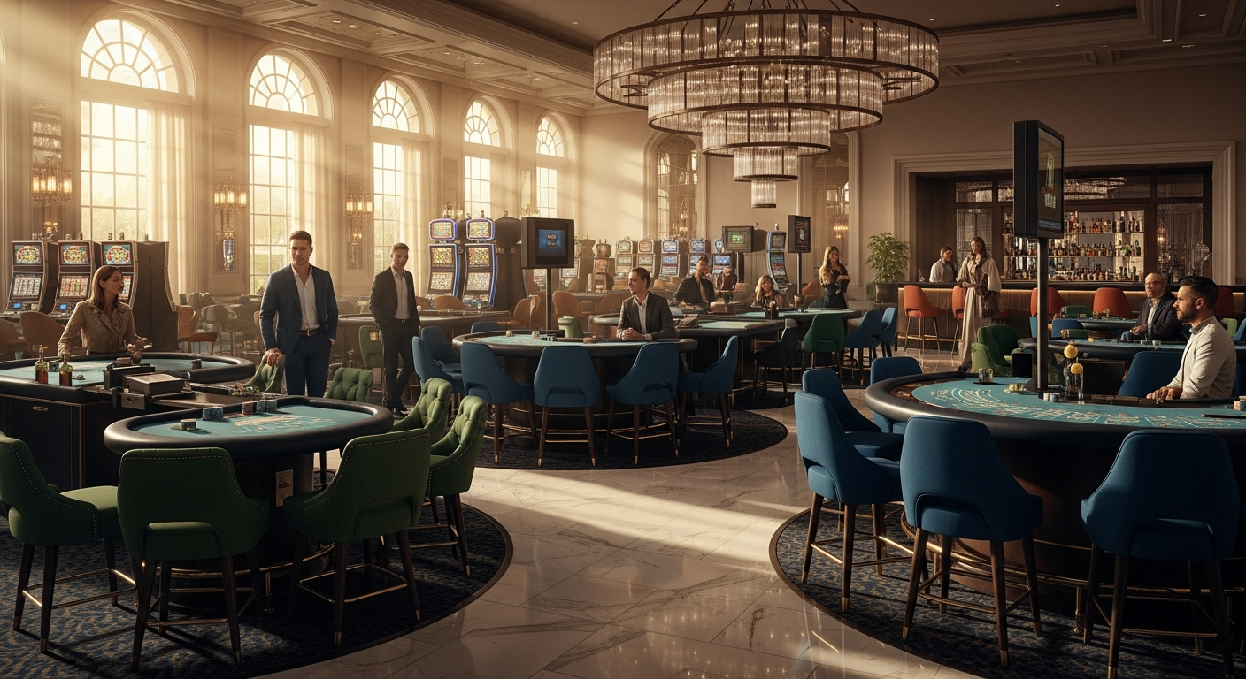 High-end casino interior in morning light