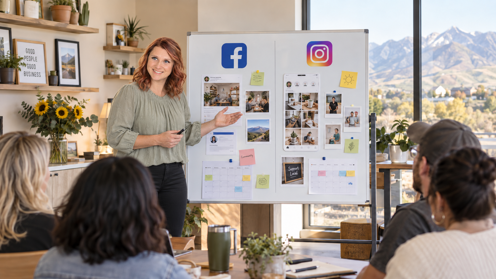 Amy Hughes presenting Facebook and Instagram tips for small business