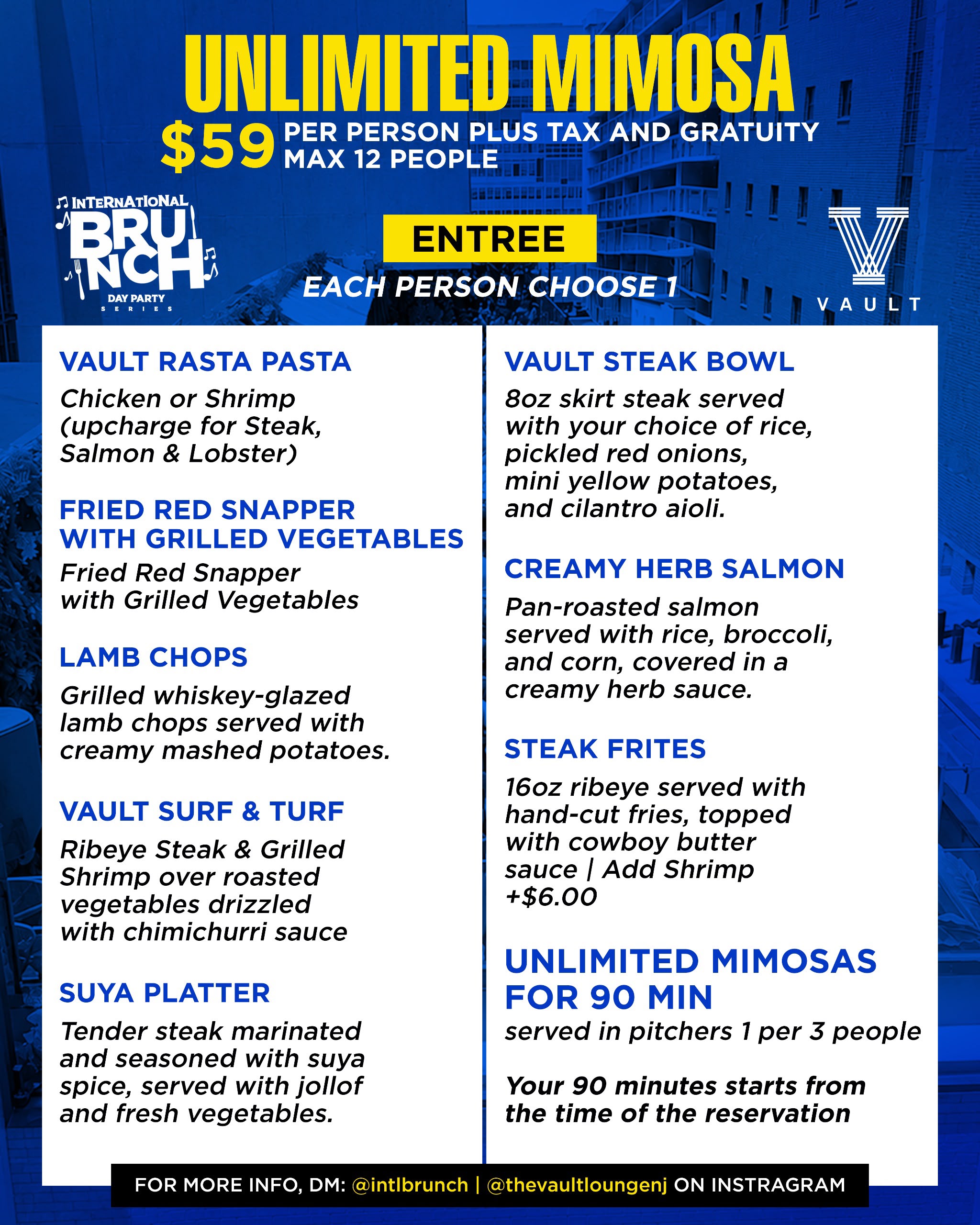 Vault NJ Brunch Menu - Page 1