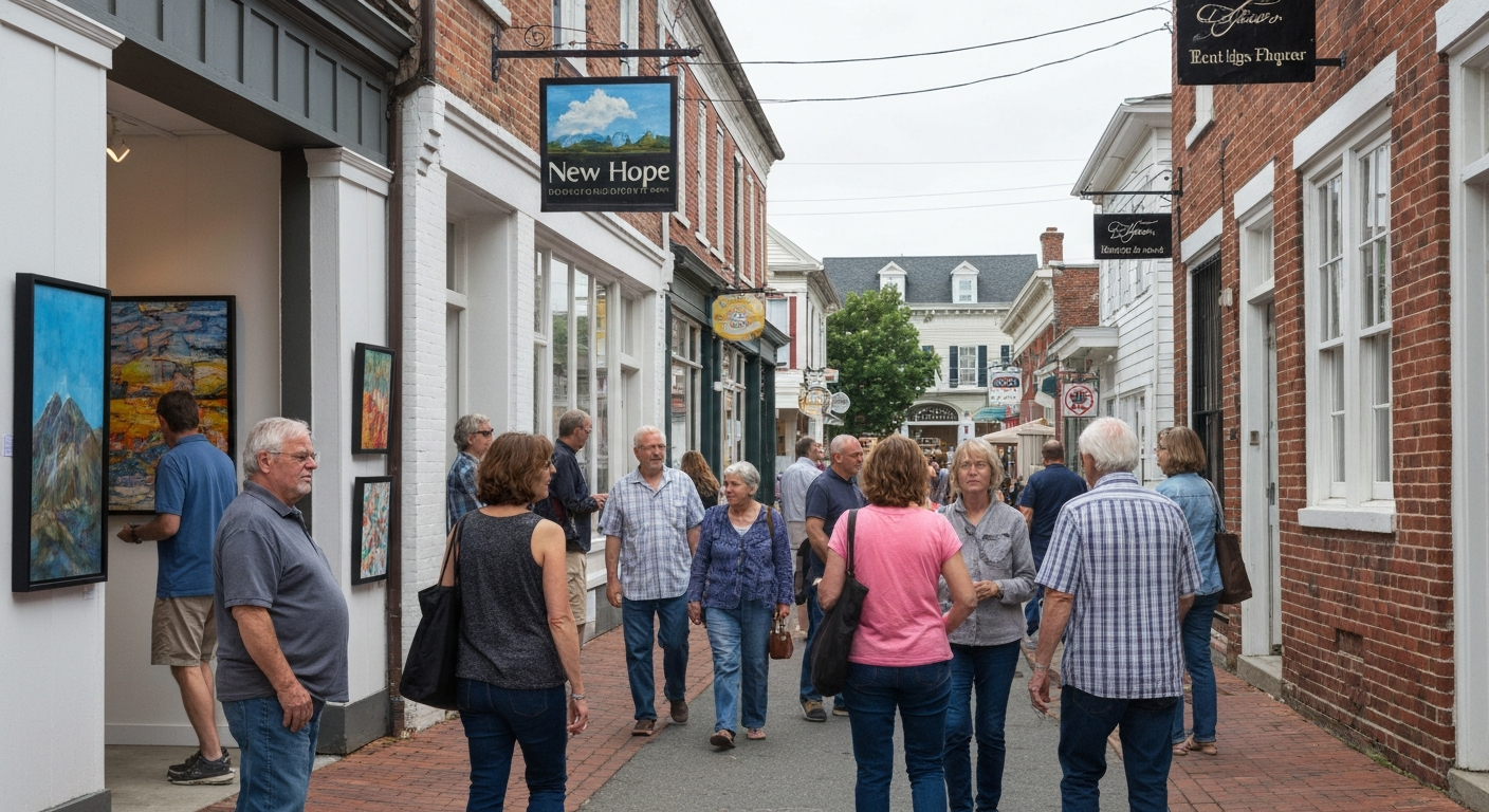New Hope gallery walk PA arts events
