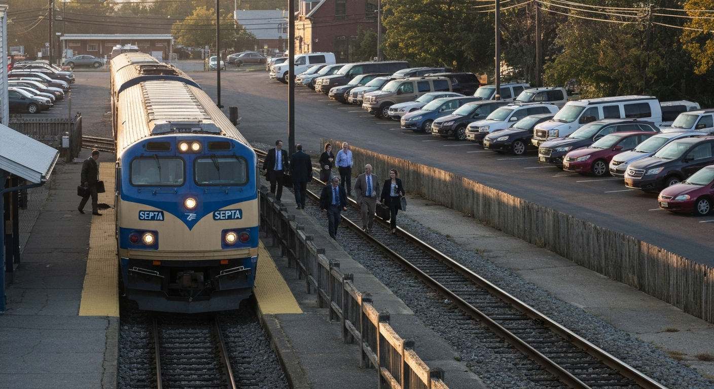 SEPTA Ambler station near Blue Bell PA Montgomery County