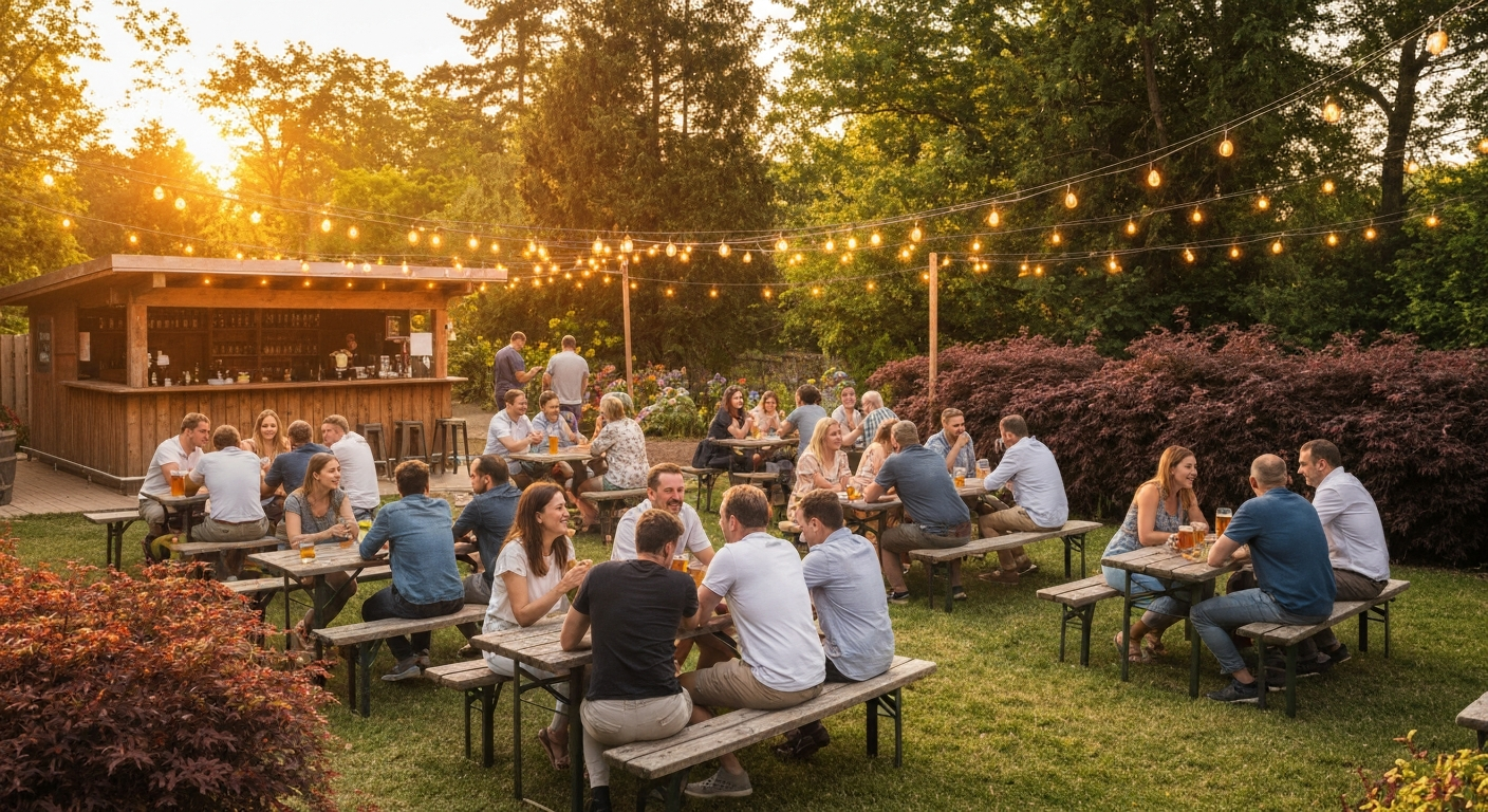Beer garden Phoenixville PA outdoor dining