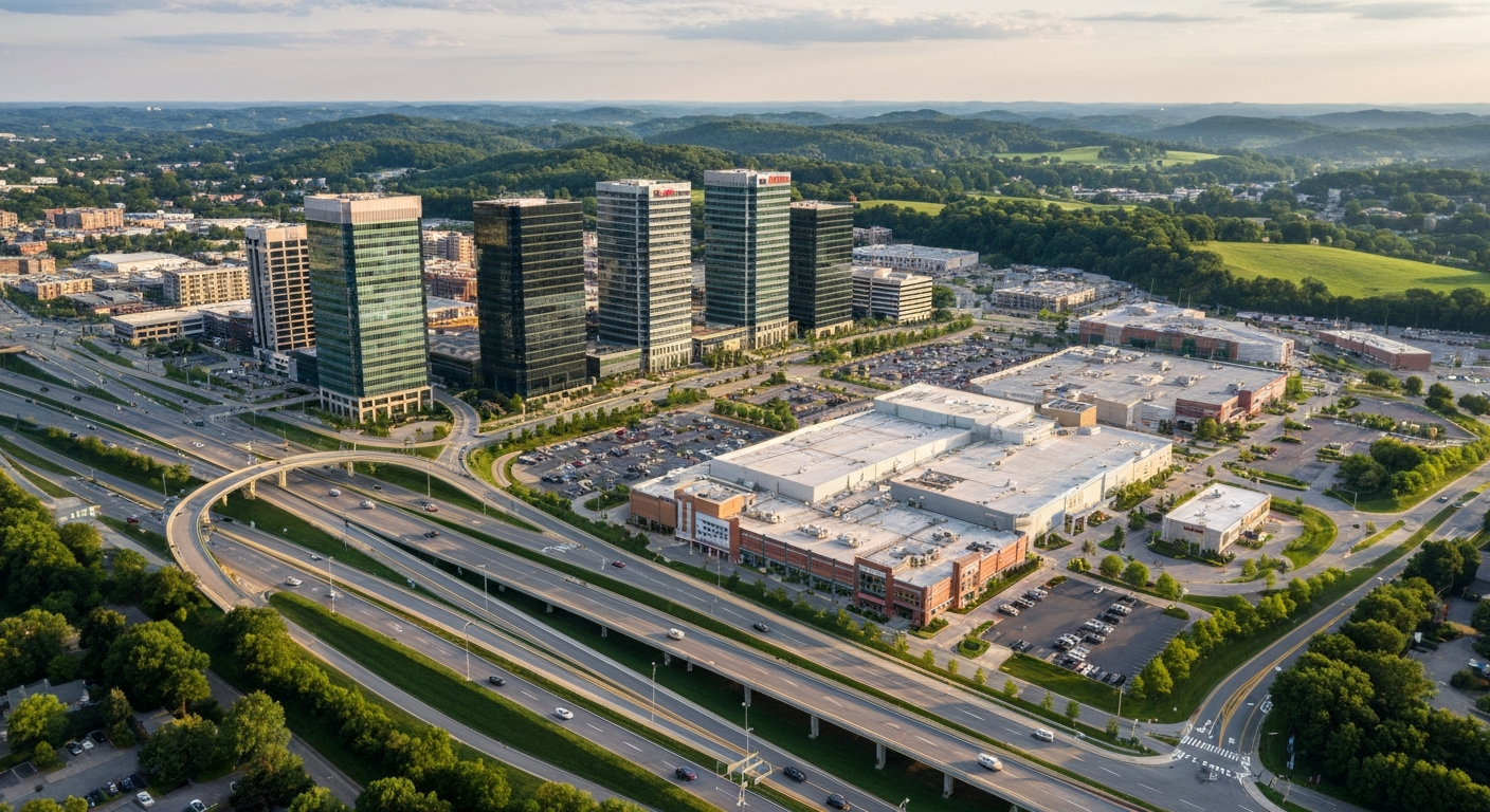 King of Prussia PA aerial Montgomery County employment hub