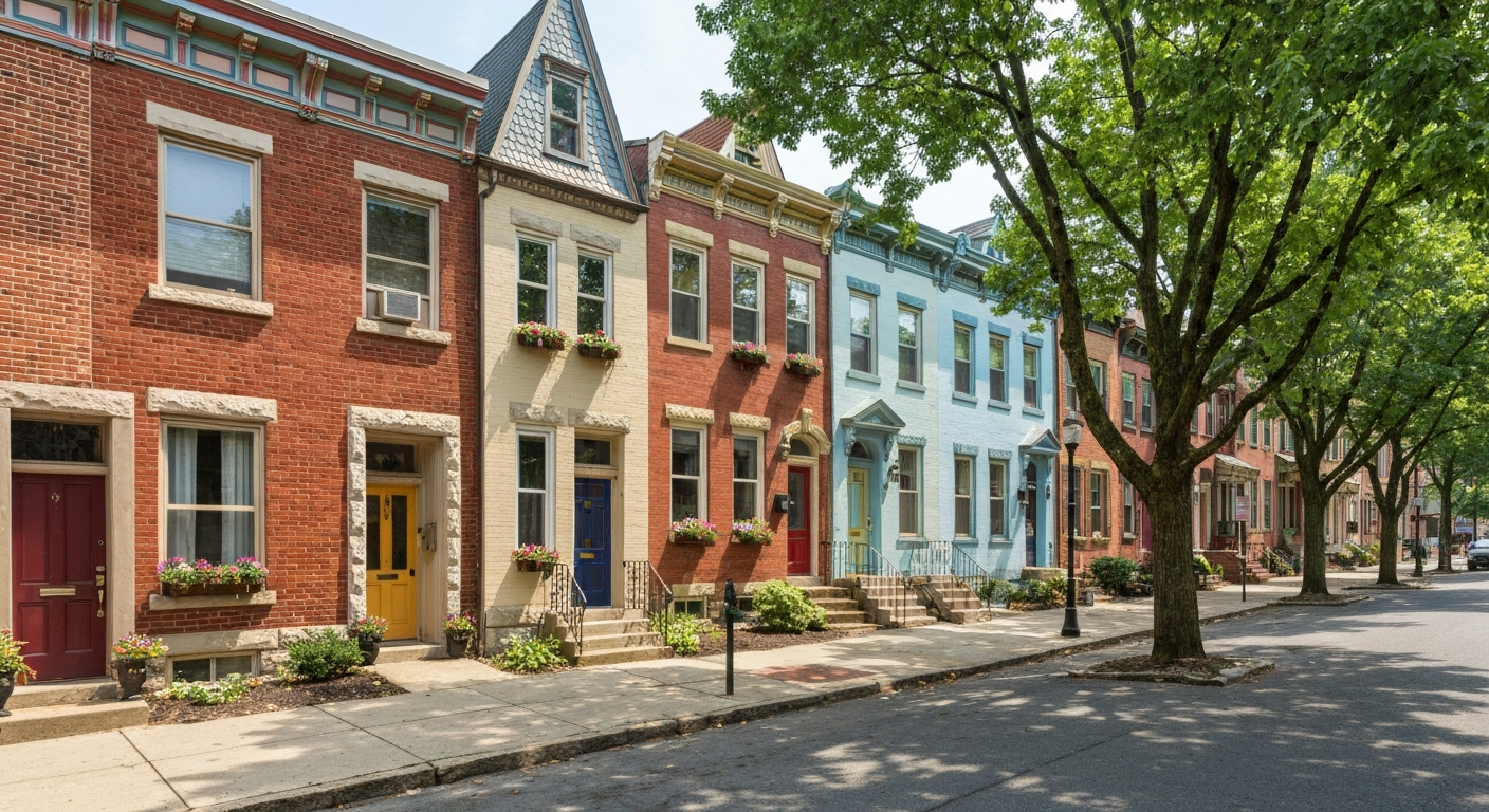 Housing Phoenixville PA Victorian rowhouses