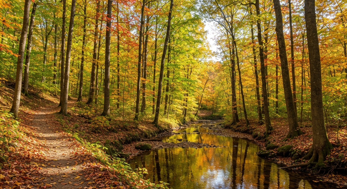 Hiking trails Brandywine Creek State Park near Kennett Square
