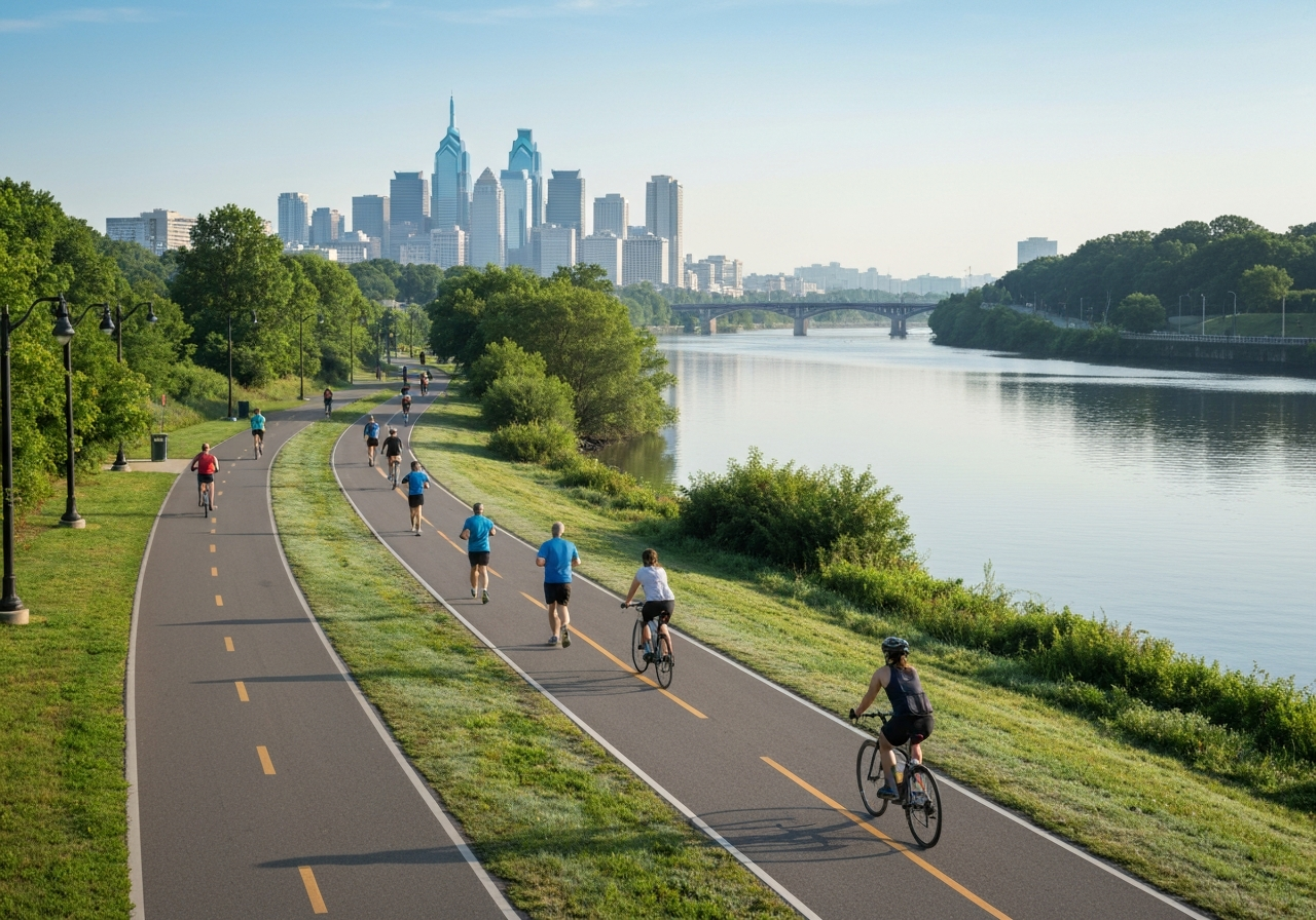 Schuylkill River Trail bike access Graduate Hospital Philadelphia