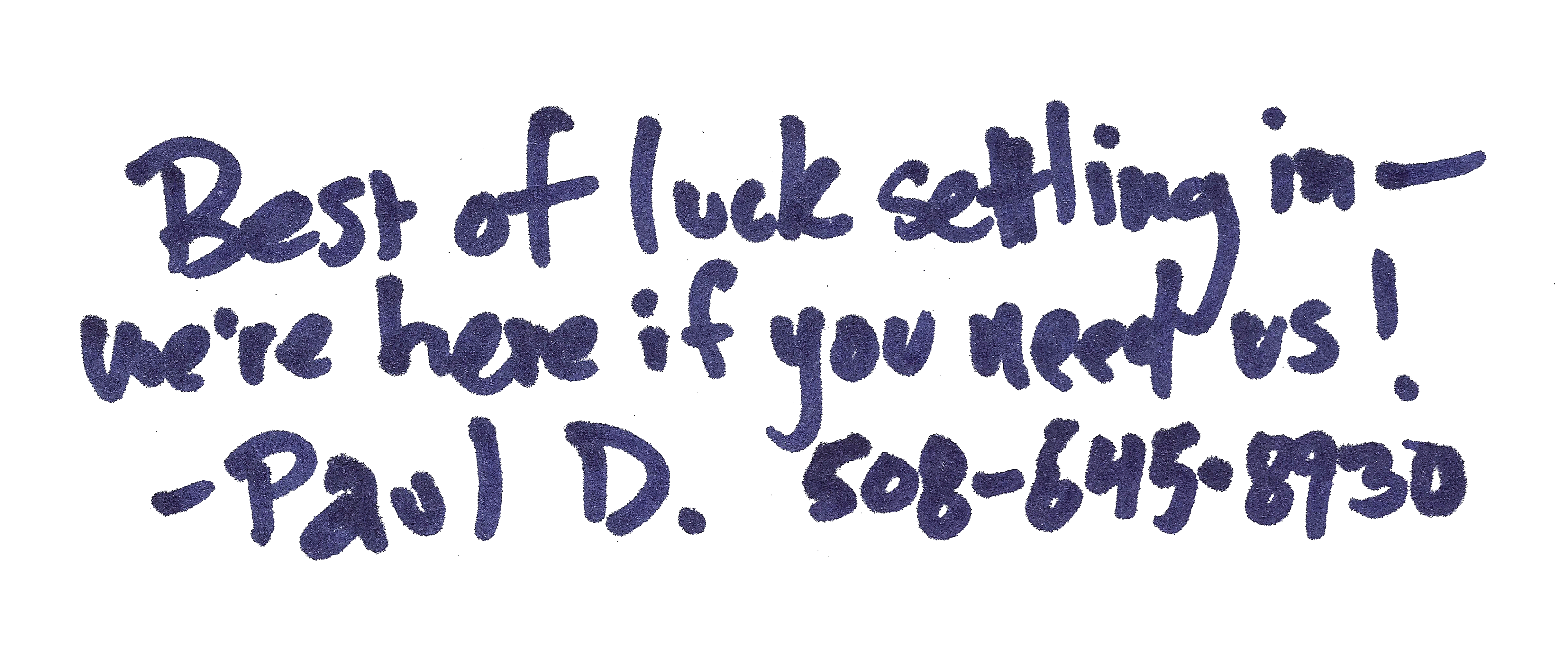 Handwritten note