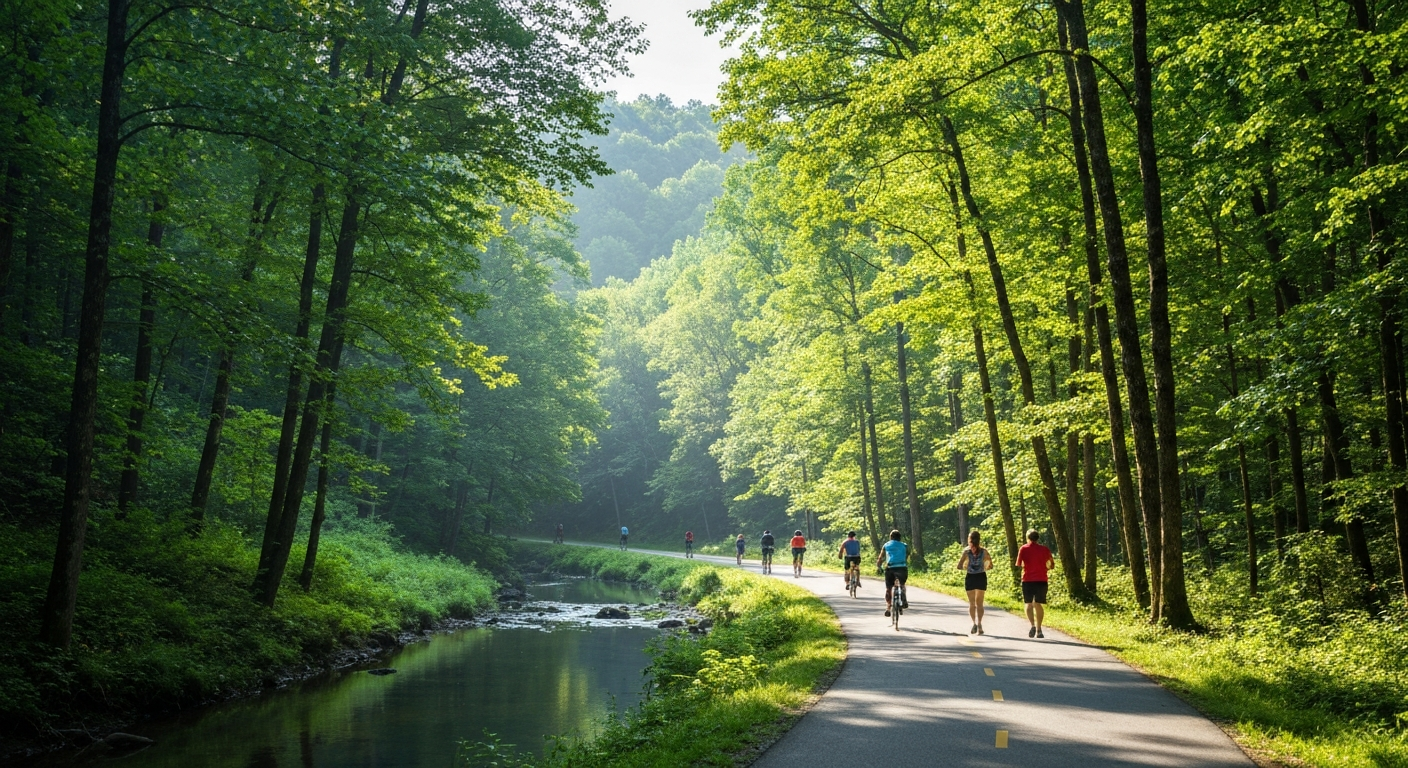 Wissahickon Valley Park trail near Blue Bell PA Montgomery County