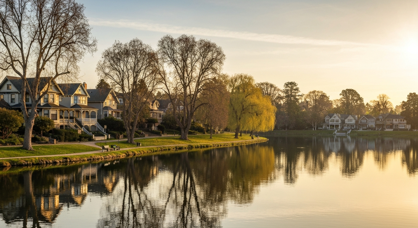 Ridley Park Lake and neighborhood Pennsylvania
