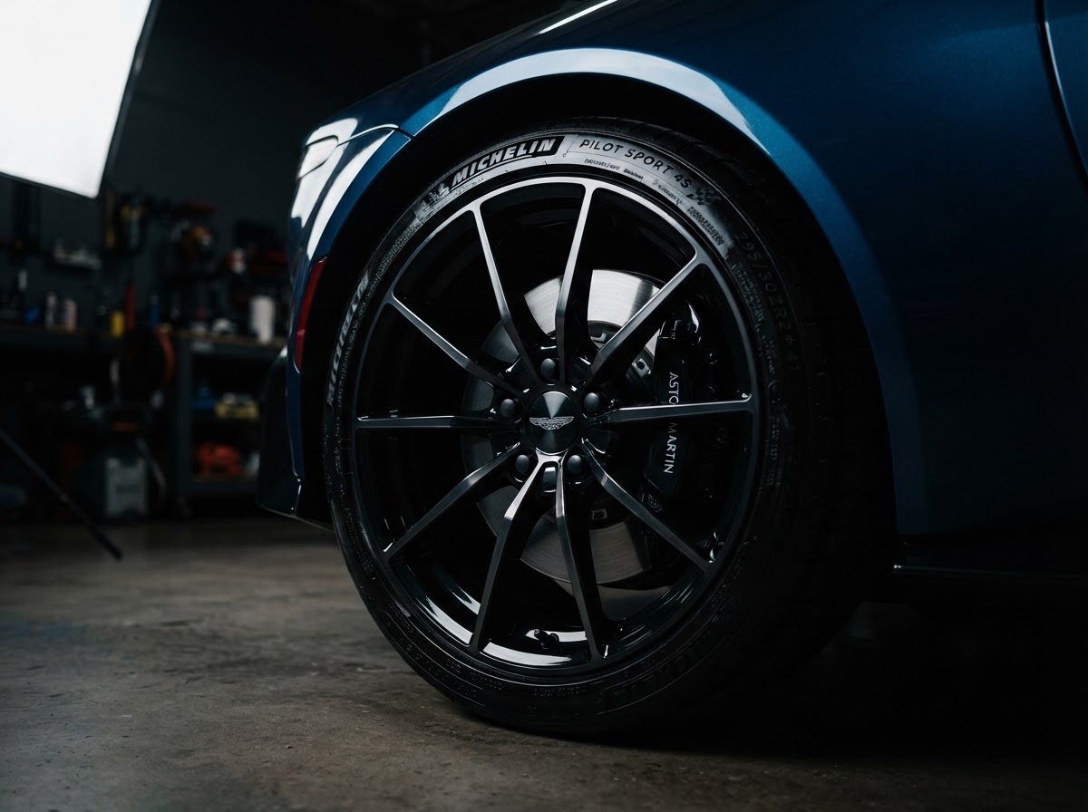 Clean shiny wheels and tires after detailing