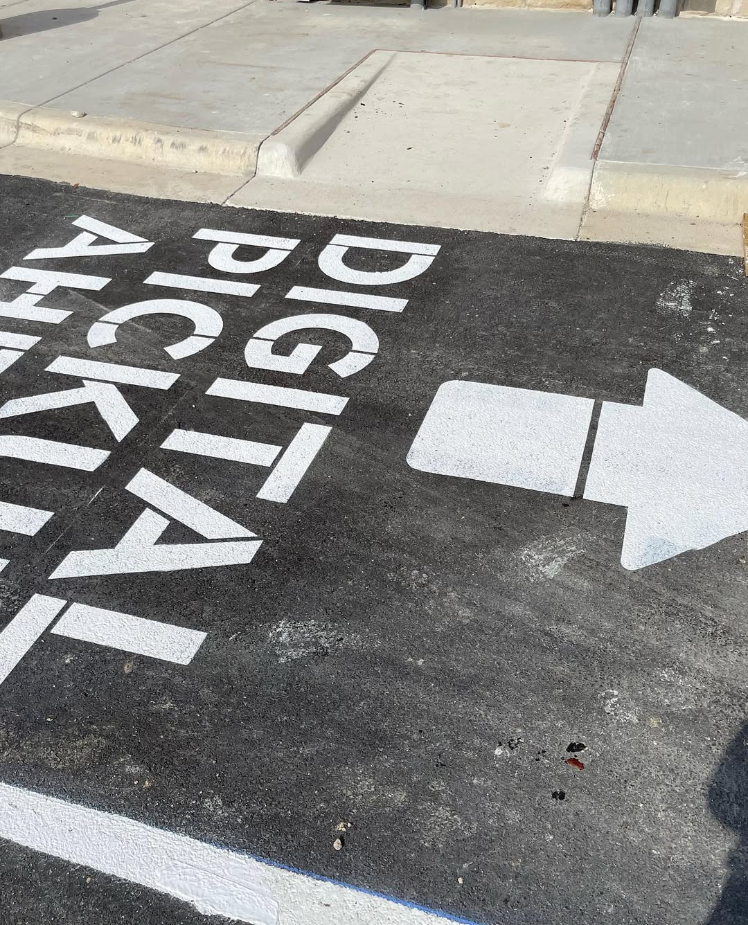 Line striping and pavement marking on a commercial parking lot by AWB Enterprise in Austin, TX