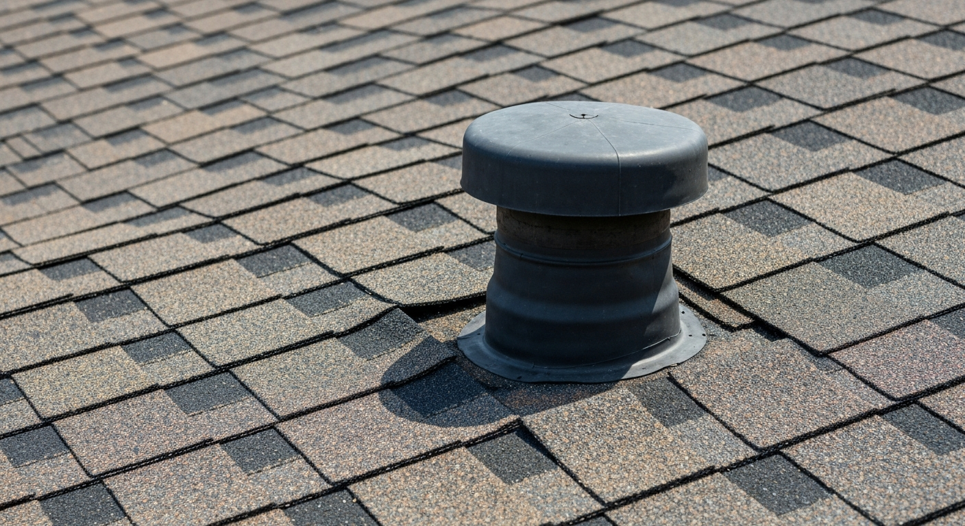 Cracked rubber vent pipe boot, the most common roof leak found in Raleigh