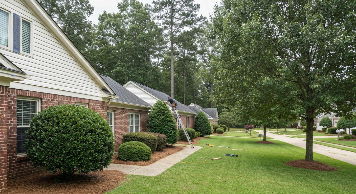 Fascia Repair and Replacement in progress on a Raleigh, NC home
