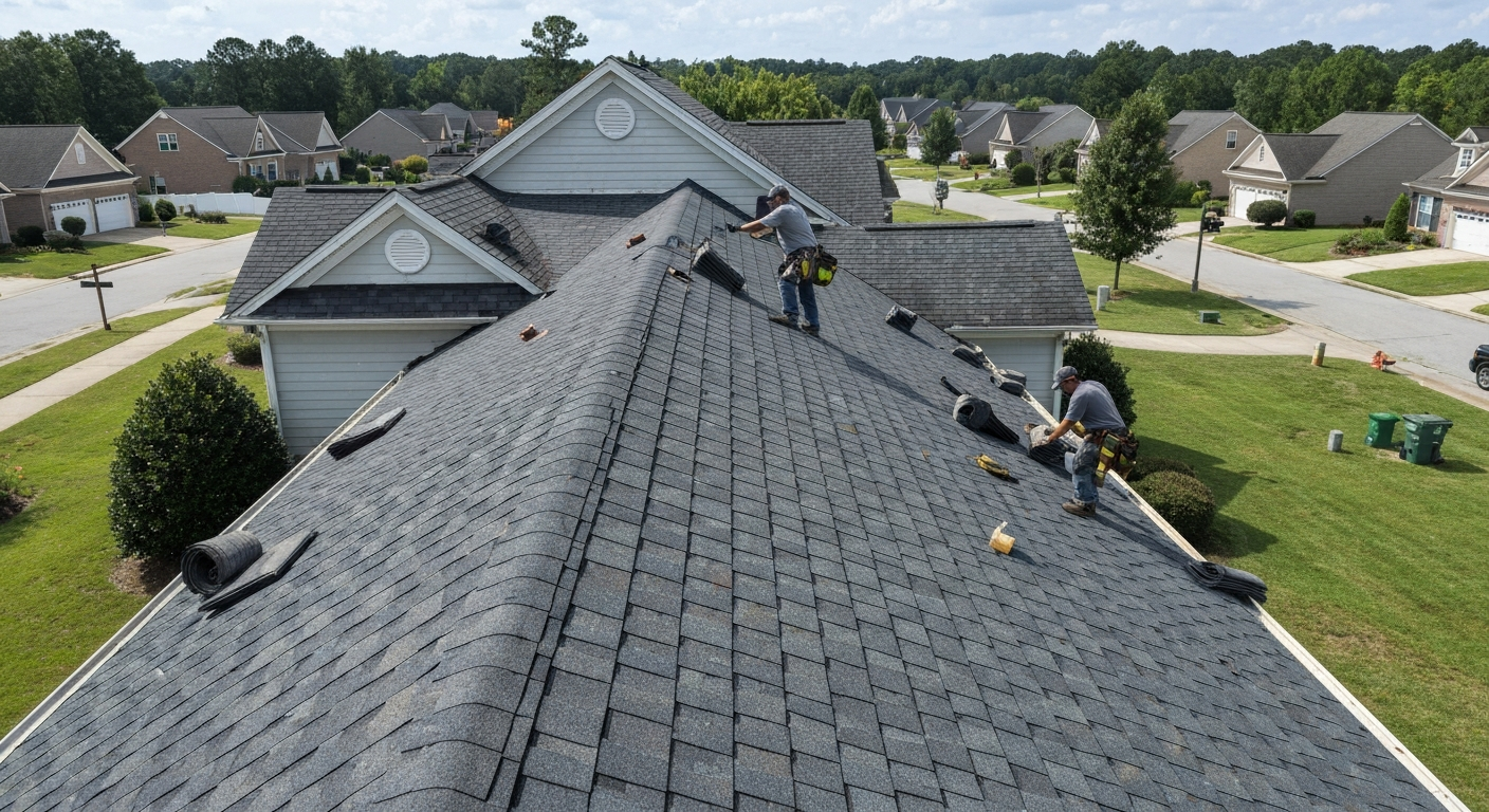 Roof Maintenance in progress on a Raleigh, NC home